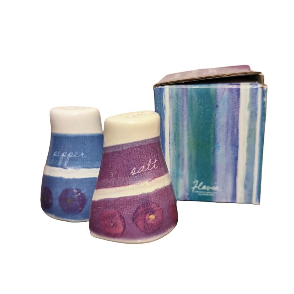 Vintage‎ Flavia Weedin Ceramic Salt & Pepper Shakers 70's 80's Art